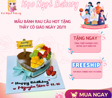 Mẫu Bánh Rau Câu Hot Tặng 20/11 – Gửi Tri Ân Thầy Cô Tận Tâm
