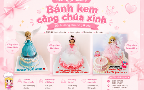 Bánh Kem Công Chúa Xinh Dành Cho Bé Gái – Món Quà Sinh Nhật Khiến Bé Thích Mê