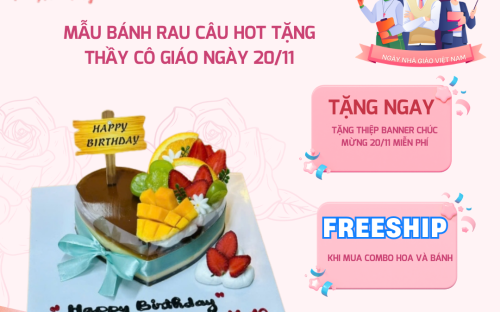 Mẫu Bánh Rau Câu Hot Tặng 20/11 – Gửi Tri Ân Thầy Cô Tận Tâm