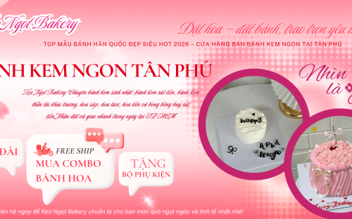 Top mẫu bánh Hàn Quốc đẹp siêu hot 2026 – Cửa hàng bán bánh kem ngon tại Tân Phú
