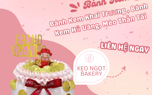 Bánh Kem Khai Trương Hũ Vàng – Thần Tài Gõ Cửa, Khai Lộc Đầu Ngày