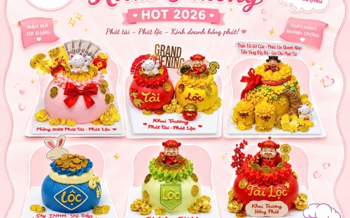 Top Các mẫu bánh kem khai trương hot 2026