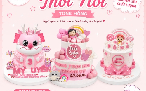 Những mẫu bánh thôi nôi tặng các bé gái tại Kẹo Ngọt