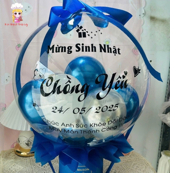 Bóng bay tone xanh dương tặng chồng yêu 