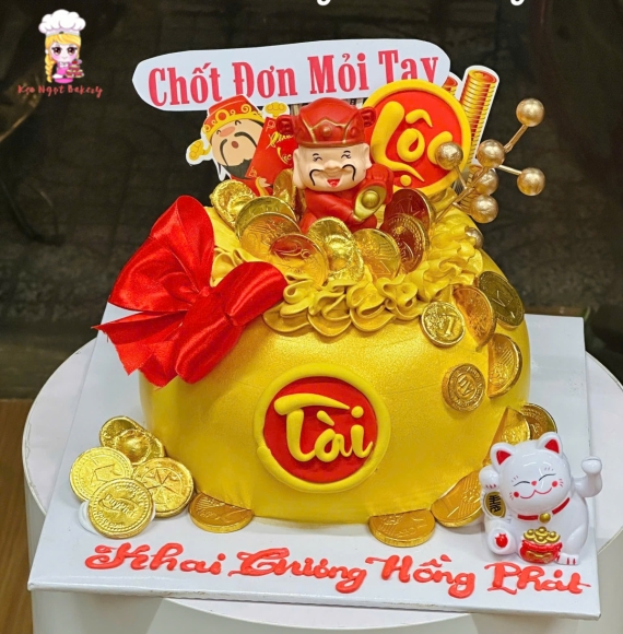 Bánh kem chữ tài lộc siêu hot năm 2026
