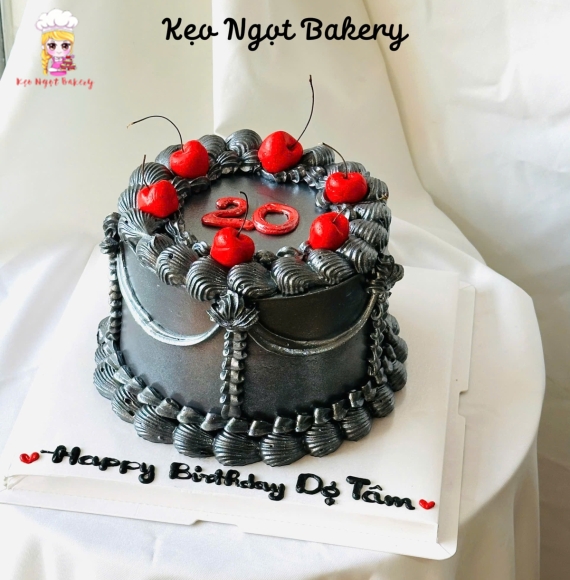 Bánh kem tone đen huyền bí tặng vợ yêu 