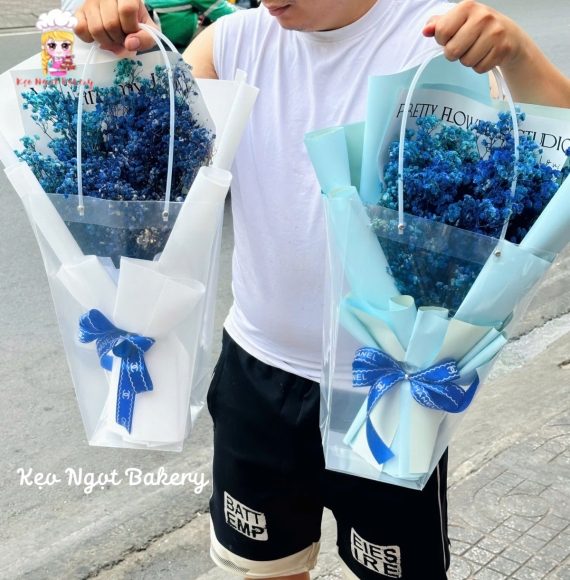 Bó hoa tươi tone xanh tặng dịp ý nghĩa 