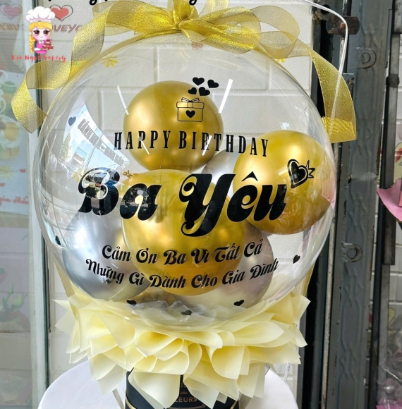 Bóng bay rút tiền tặng ba yêu ngày sinh nhật 