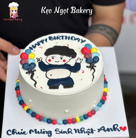 Bánh kem sinh nhật tặng bạn nam siêu dễ thương 