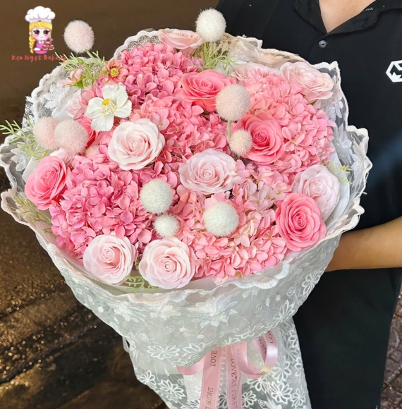 Bó hoa sáp tone hồng siêu hot tặng bạn gái 