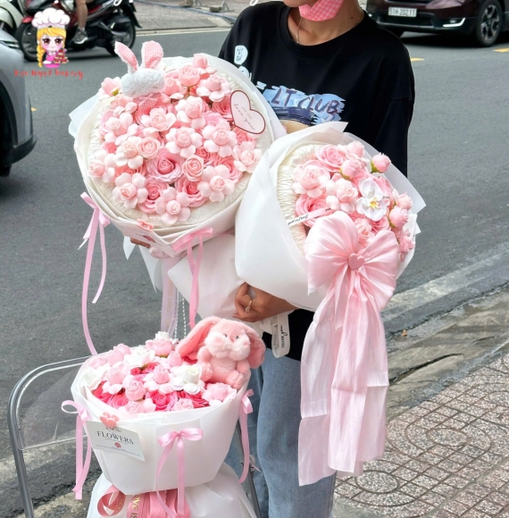 Bó hoa sáp tặng 20/10 hot tại TPHCM Tone màu pastel 