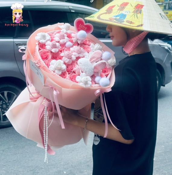 Bó hoa sáp tặng tone hồng hot tik tok 