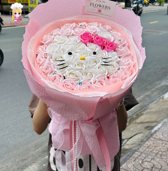 Bó hoa sáp hello kitty đẹp 