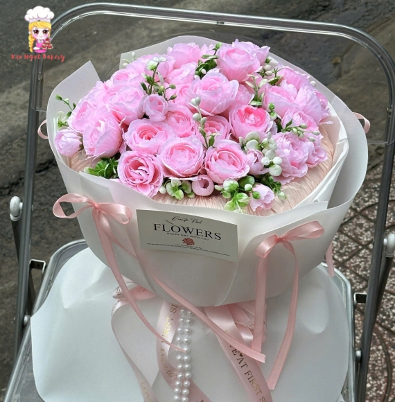 Bó hoa sáp tone hồng tặng cô giáo yêu 20/10