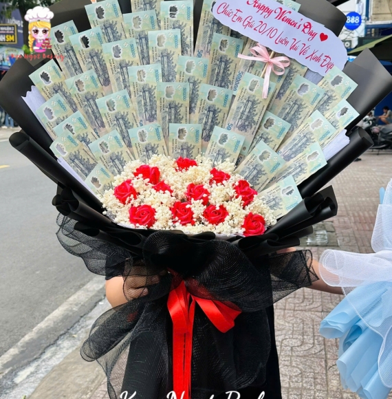 Bó hoa tiền tờ 50k hot trend hiện nay 