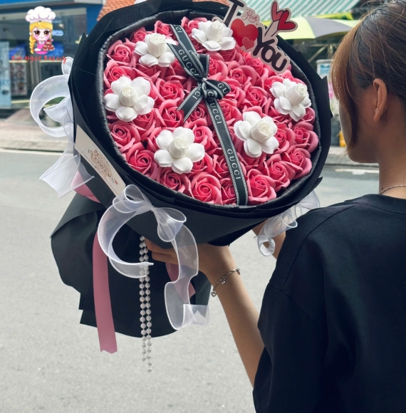 Bó hoa sáp bó tròn đẹp siêu hot 