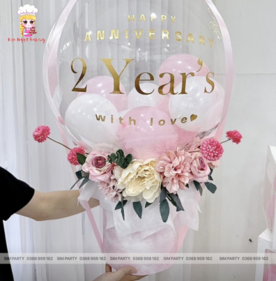 Bóng bay rút tiền mẫu kèm hoa
