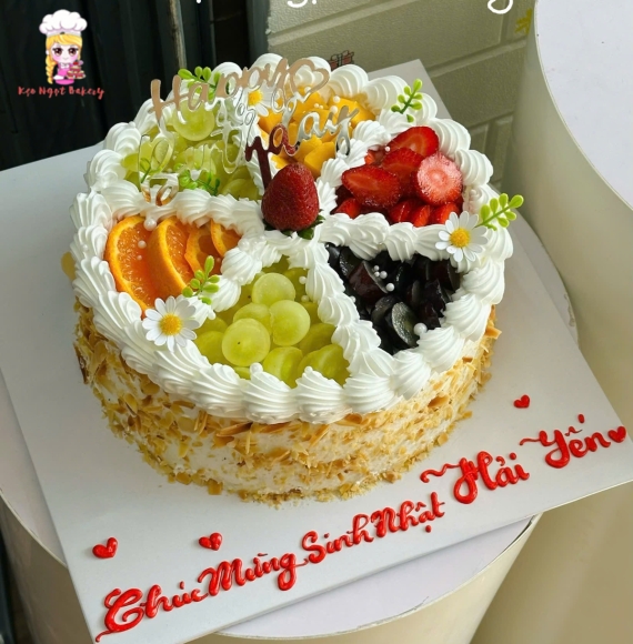 Bánh kem phù trái cây 6 ngăn theo yêu cầu 
