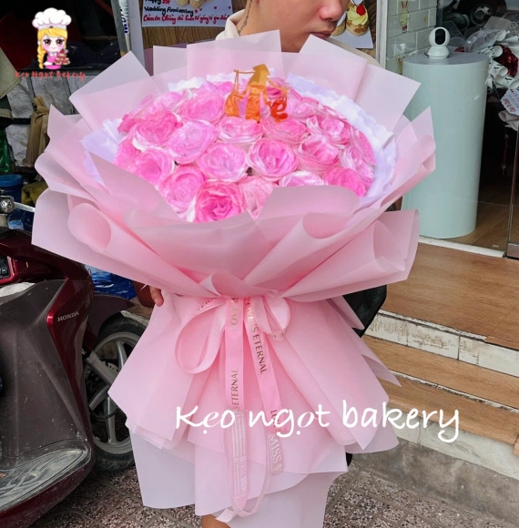 Bó hoa sáp tone hồng siêu hot năm nay 