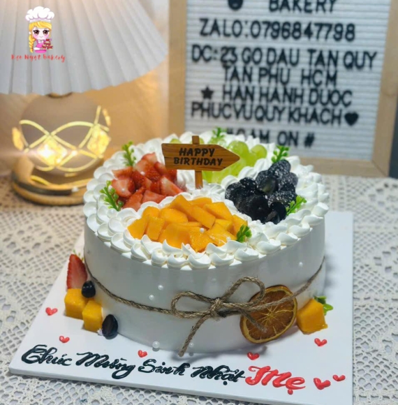 Bánh kem rút tiền trái cây 