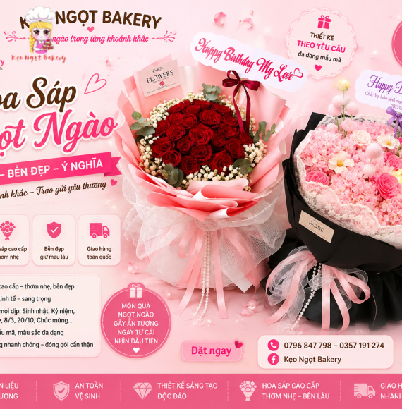 Hoa Sáp Tone Hồng – Món Quà Ngọt Ngào Tặng Bạn Gái Và Người Thương