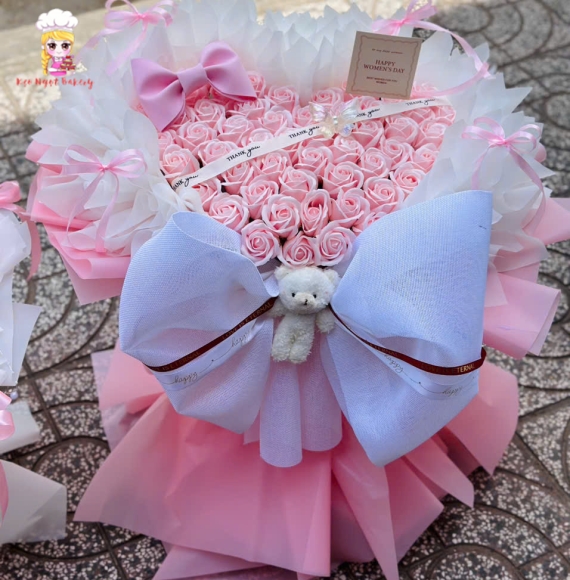 Mẫu hoa sáp đẹp khổng lồ tone hồng