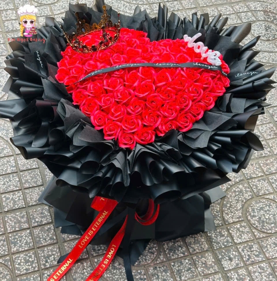 Mẫu hoa sáp đẹp khổng lồ tone đỏ 