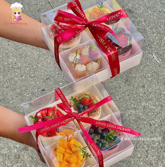 Sét bánh ly panna cotta tặng 20/10 4 ly