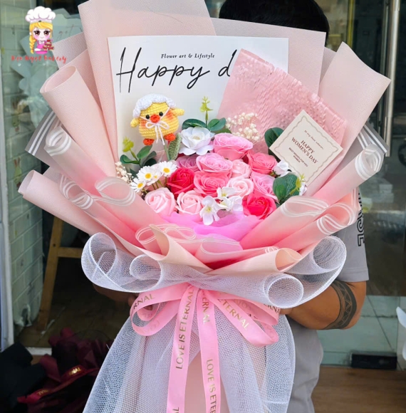 Bó hoa sáp tone hồng tặng 20/10