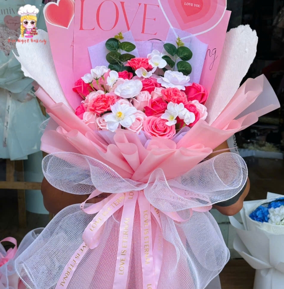 Bó hoa sáp tone xanh tặng 20/11 tặng cô giáo