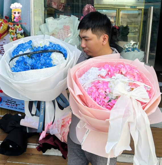 Mẫu hoa sáp cẩm tú cầu tặng 20/10 