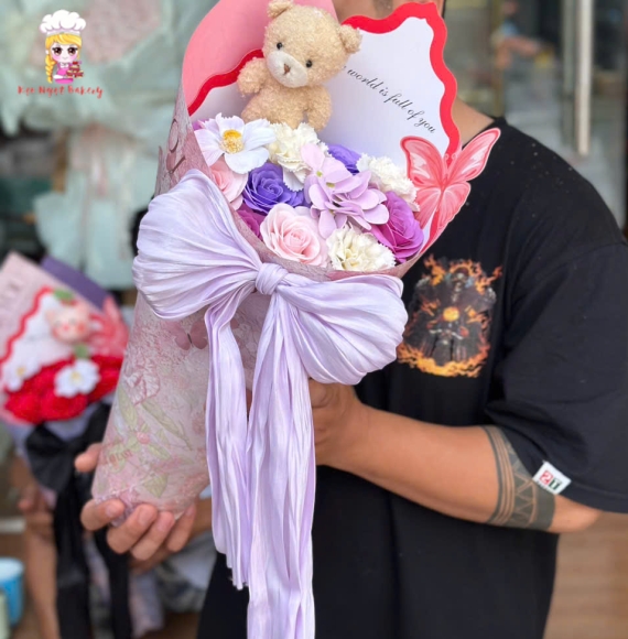 Bó hoa sáp cây kem 