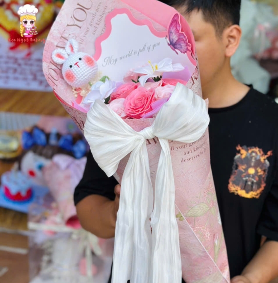 Bó hoa sáp cây kem dễ thương