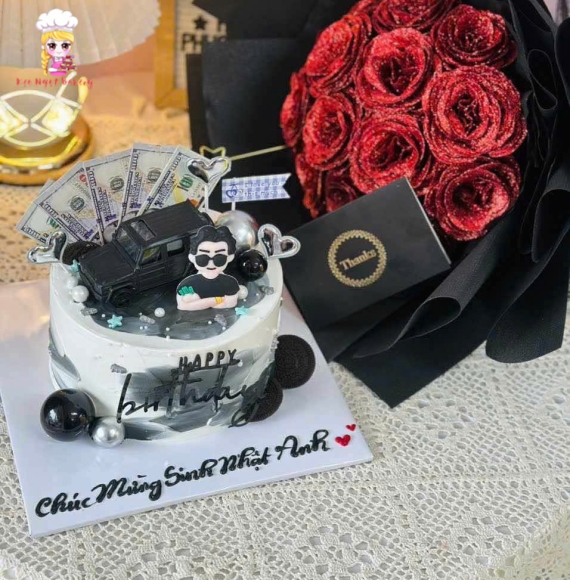 Combo hoa sáp và bánh kem dành cho nam