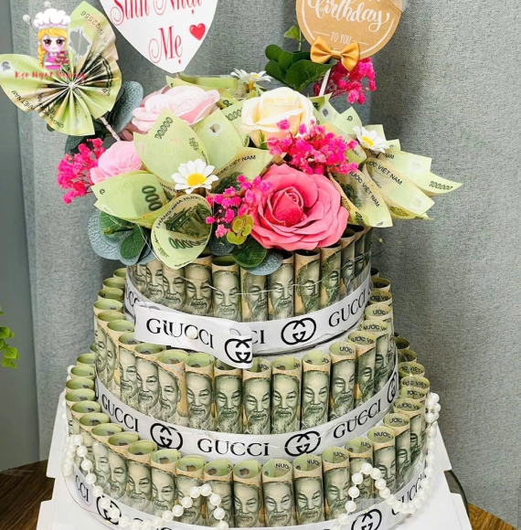 Mẫu hoa tiền tháp tiền tờ 100k