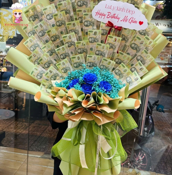 Mẫu hoa tiền tháp tiền tờ 100k siêu hot tại kẹo ngọt