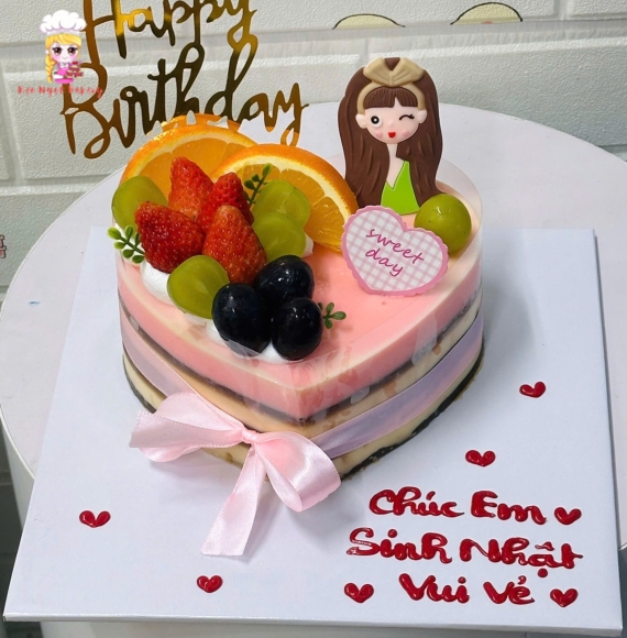 Bánh kem bé gái siêu dễ thương 