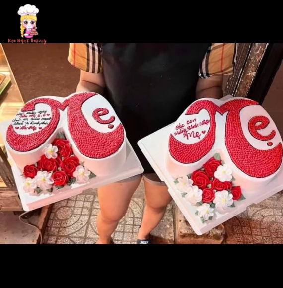 Bánh kem sinh nhật tạo hình chữ tặng mẹ
