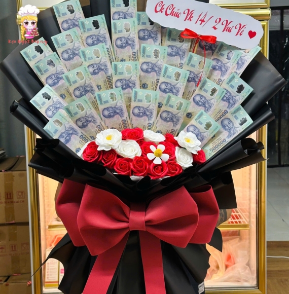 đóa hoa tiền 500k tặng vợ