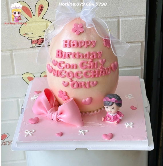 Bánh trứng tone hồng tặng phái nữ tại Kẹo Ngọt