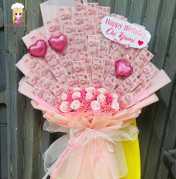 Bó hoa 50k tone hồng tặng vợ yêu 