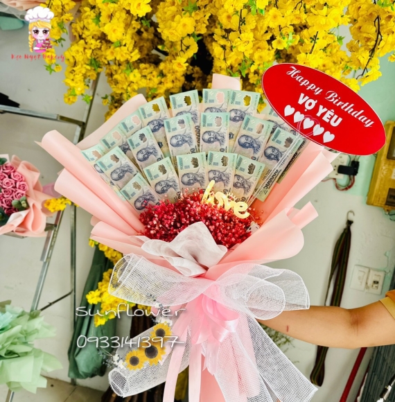 Bó hoa tiền POLYMER