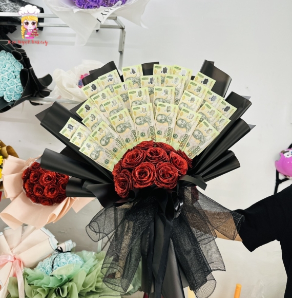 Bó hoa tiền POLYMER