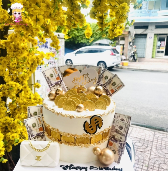 Bánh kem tiền đô tiền vàng tặng mẹ