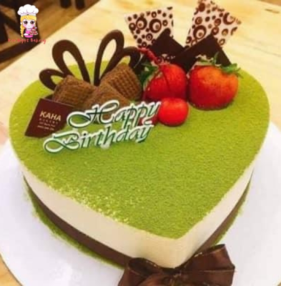 Tiramisu matcha trái tim