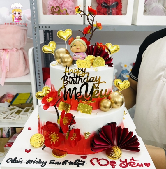 Mẫu bánh Kem 2 tầng tặng mẹ yêu