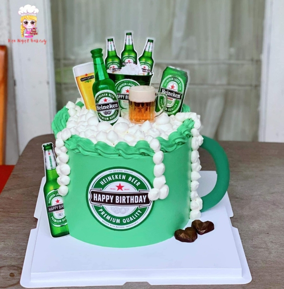 Mẫu bánh ly bia heineken
