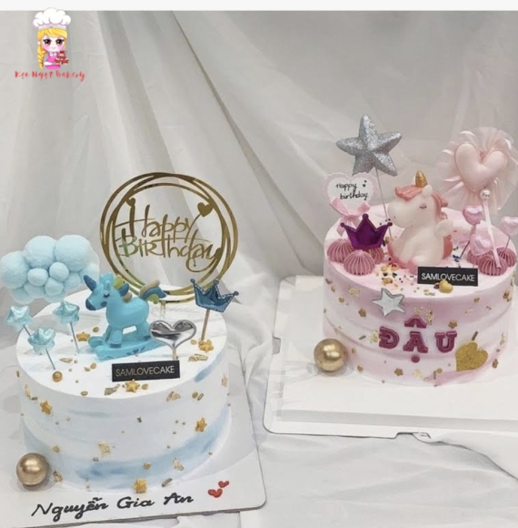 Bánh kem mẫu bé gái và bé trai
