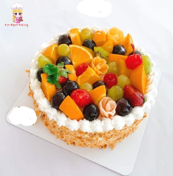 Bánh bắp phô mai hạnh nhân trái cây mẫu 01-02