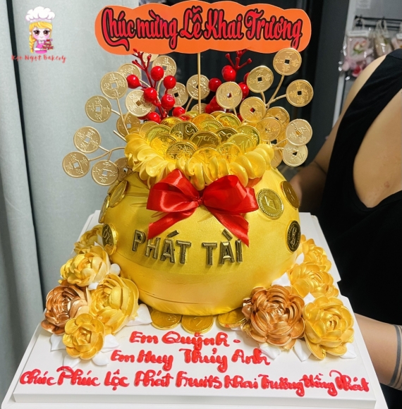 Bánh kem hủ vàng phát tài